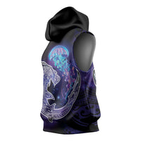 Polynesian Aumakua Sleeveless Hoodie Jellyfish with Shark - Polynesian Pride