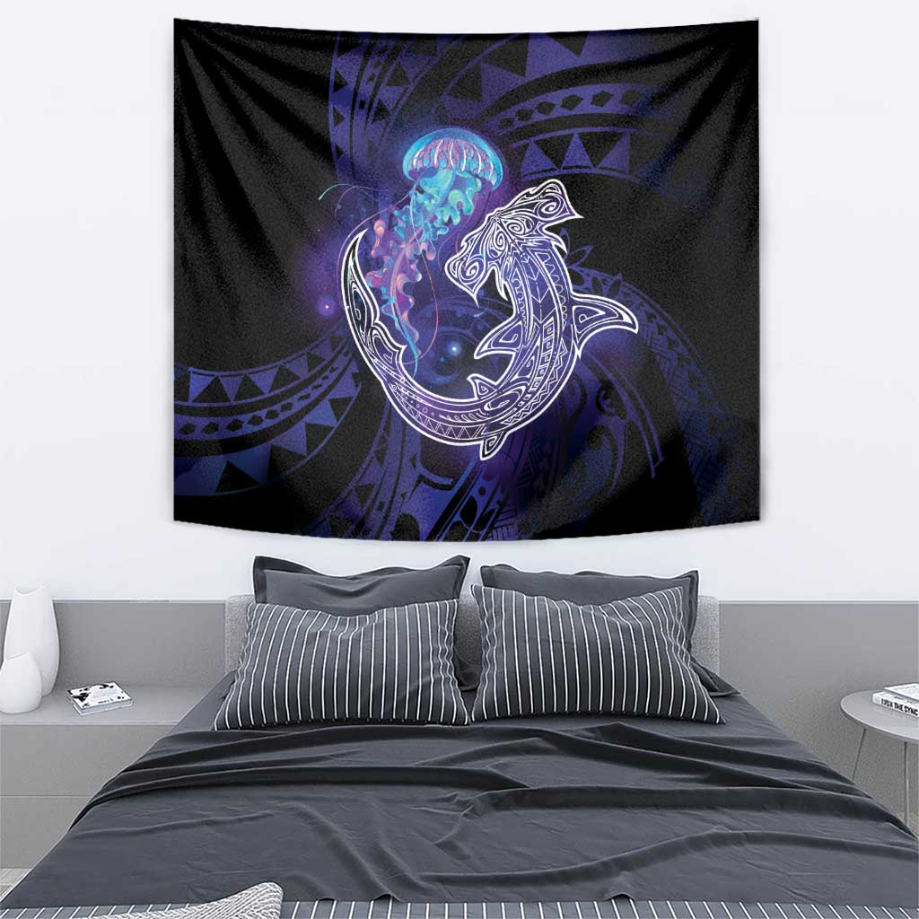 Polynesian Aumakua Tapestry Jellyfish with Shark - Polynesian Pride