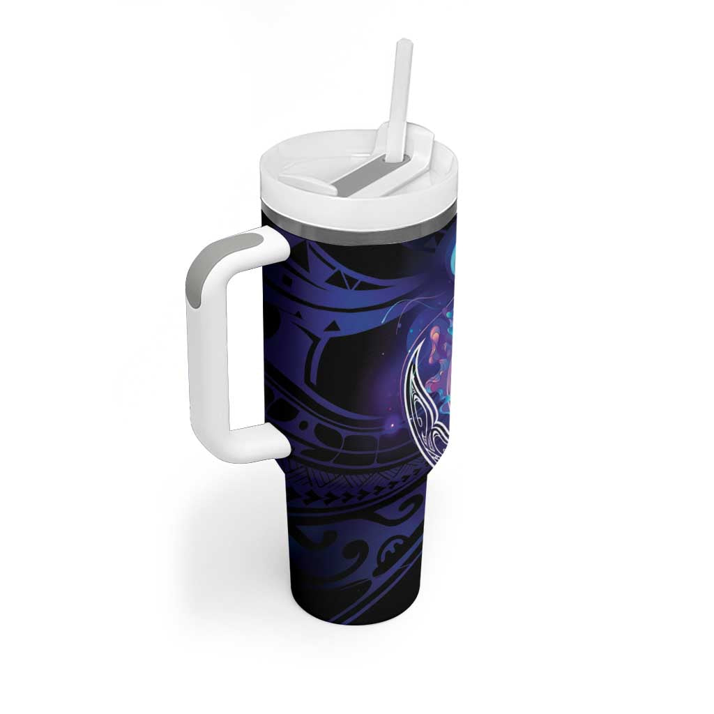 Polynesian Aumakua Tumbler With Handle Jellyfish with Shark - Polynesian Pride