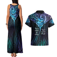 Aotearoa Maori Te Whai Rahi Couples Matching Tank Maxi Dress and Hawaiian Shirt Tala - Nowhere You Could Go That I Won't Be With You - Polynesian Pride