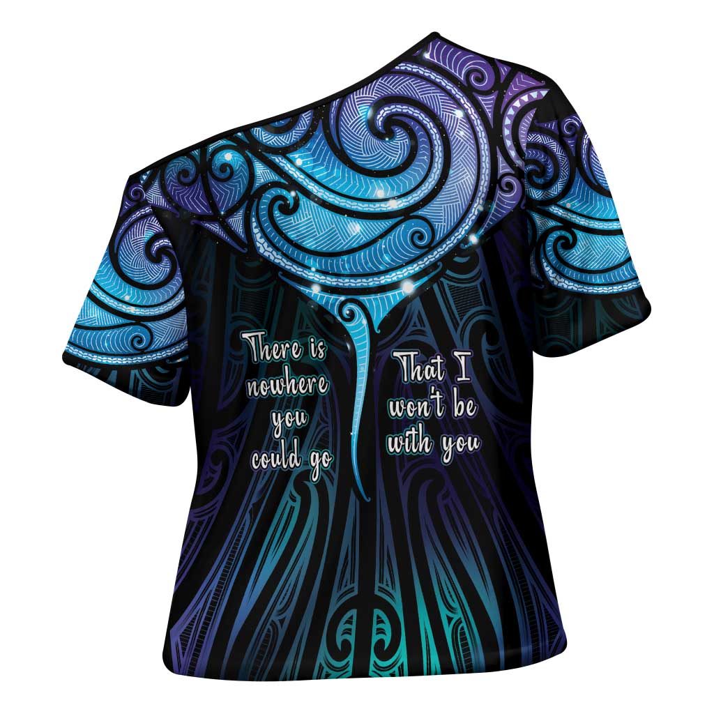 Aotearoa Maori Te Whai Rahi Cross Shoulder Shirt Tala - Nowhere You Could Go That I Won't Be With You - Polynesian Pride