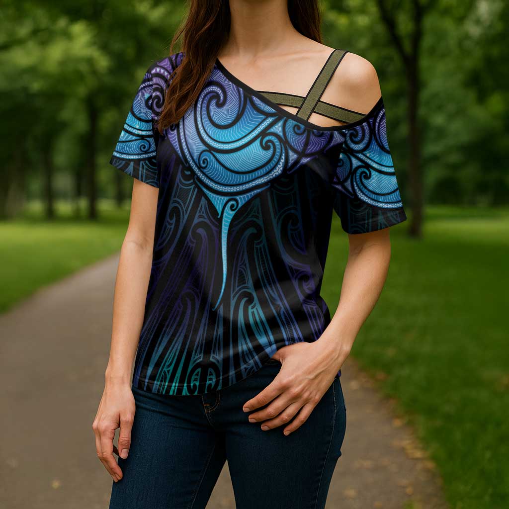 Aotearoa Maori Te Whai Rahi Cross Shoulder Shirt Tala - Nowhere You Could Go That I Won't Be With You - Polynesian Pride