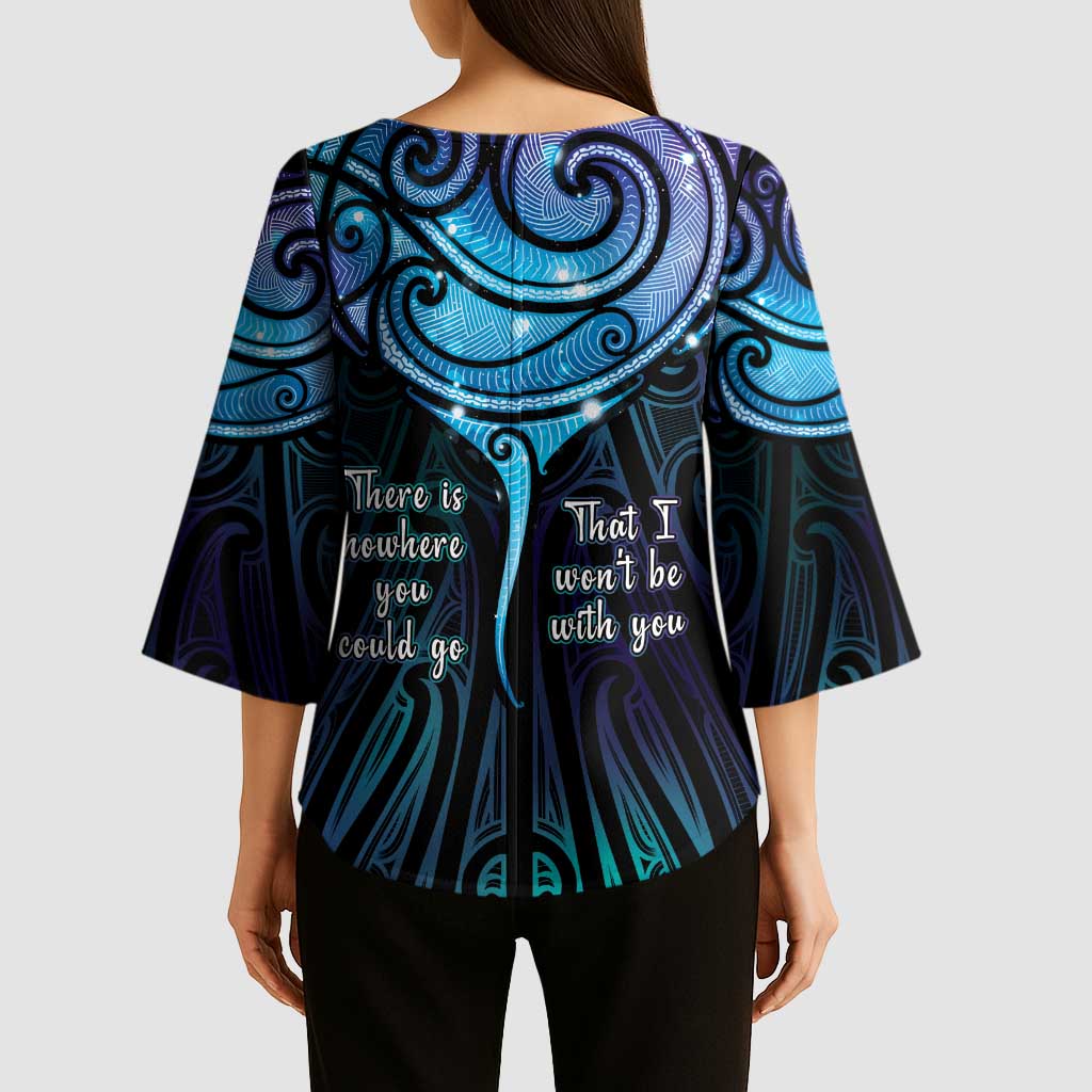 Aotearoa Maori Te Whai Rahi Kimono Sleeve Blouse Tala - Nowhere You Could Go That I Won't Be With You - Polynesian Pride
