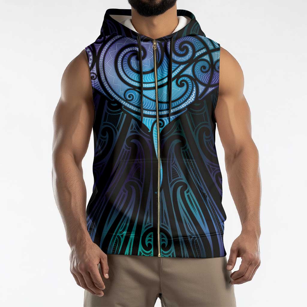 Aotearoa Maori Te Whai Rahi Sleeveless Zip Hoodie Tala - Nowhere You Could Go That I Won't Be With You - Polynesian Pride