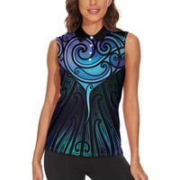 Aotearoa Maori Te Whai Rahi Women Sleeveless Polo Shirt Tala - Nowhere You Could Go That I Won't Be With You - Polynesian Pride