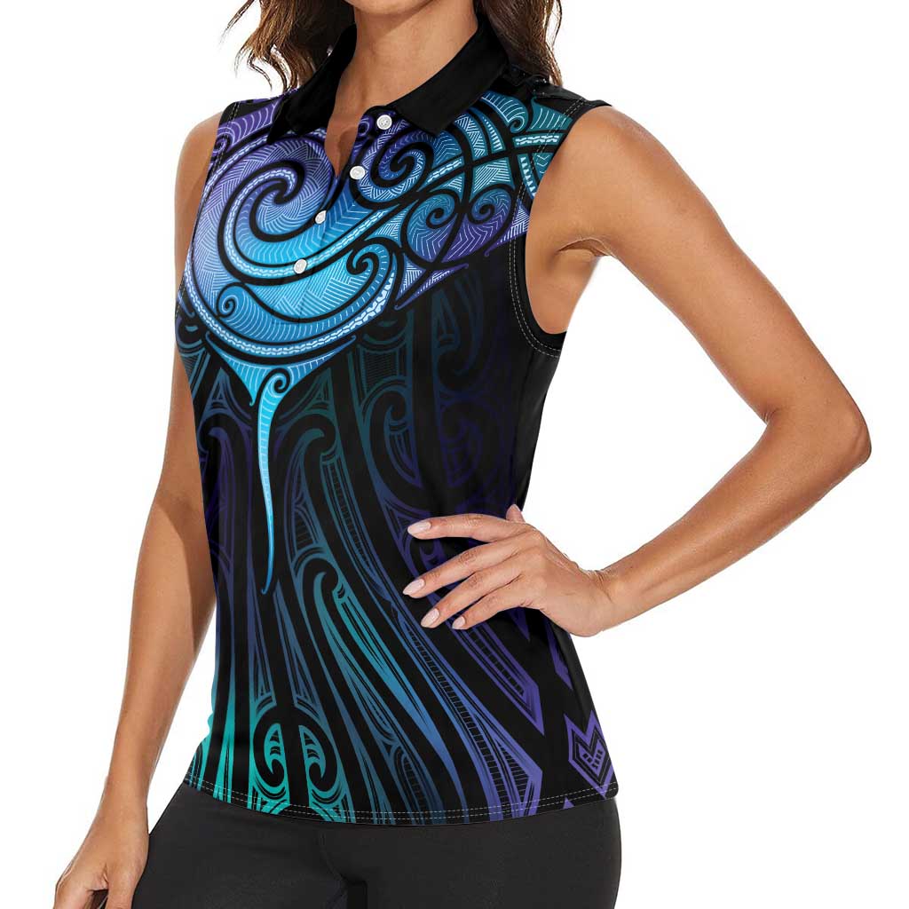 Aotearoa Maori Te Whai Rahi Women Sleeveless Polo Shirt Tala - Nowhere You Could Go That I Won't Be With You - Polynesian Pride
