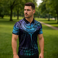 Aotearoa Maori Te Whai Rahi Zipper Polo Shirt Tala - Nowhere You Could Go That I Won't Be With You - Polynesian Pride