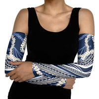 Polynesian Puakeniken Pikake Twisted Lei Arm Sleeves Navy Blue - Polynesian Pride