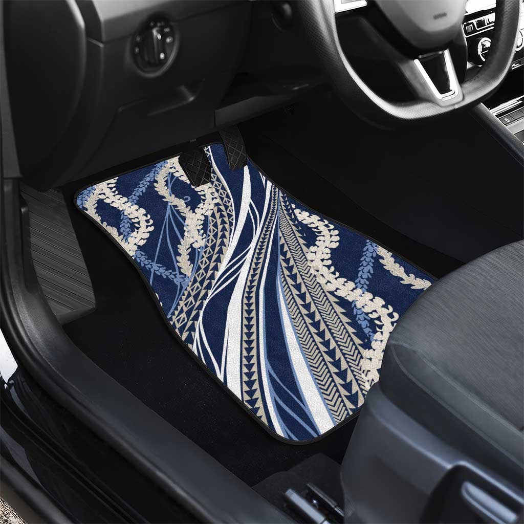 Polynesian Puakeniken Pikake Twisted Lei Car Mats Navy Blue - Polynesian Pride