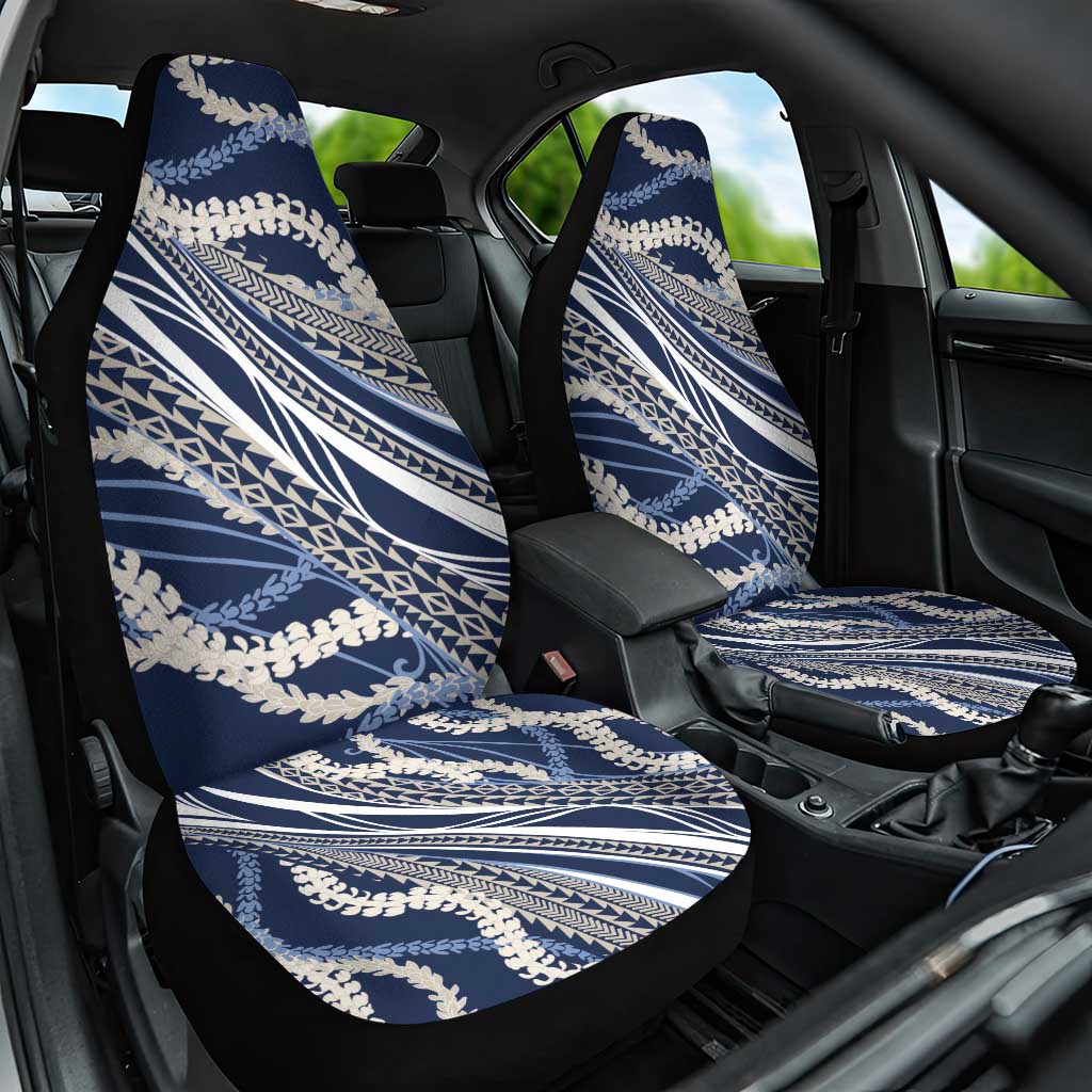 Polynesian Puakeniken Pikake Twisted Lei Car Seat Cover Navy Blue - Polynesian Pride