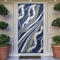 Polynesian Puakeniken Pikake Twisted Lei Door Cover Navy Blue - Polynesian Pride