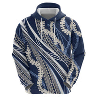 Polynesian Puakeniken Pikake Twisted Lei Hoodie Navy Blue - Polynesian Pride