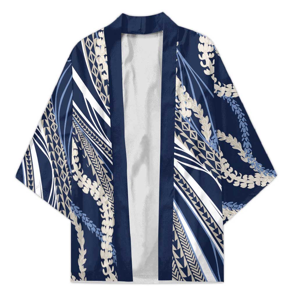 Polynesian Puakeniken Pikake Twisted Lei Kimono Navy Blue - Polynesian Pride