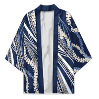 Polynesian Puakeniken Pikake Twisted Lei Kimono Navy Blue - Polynesian Pride