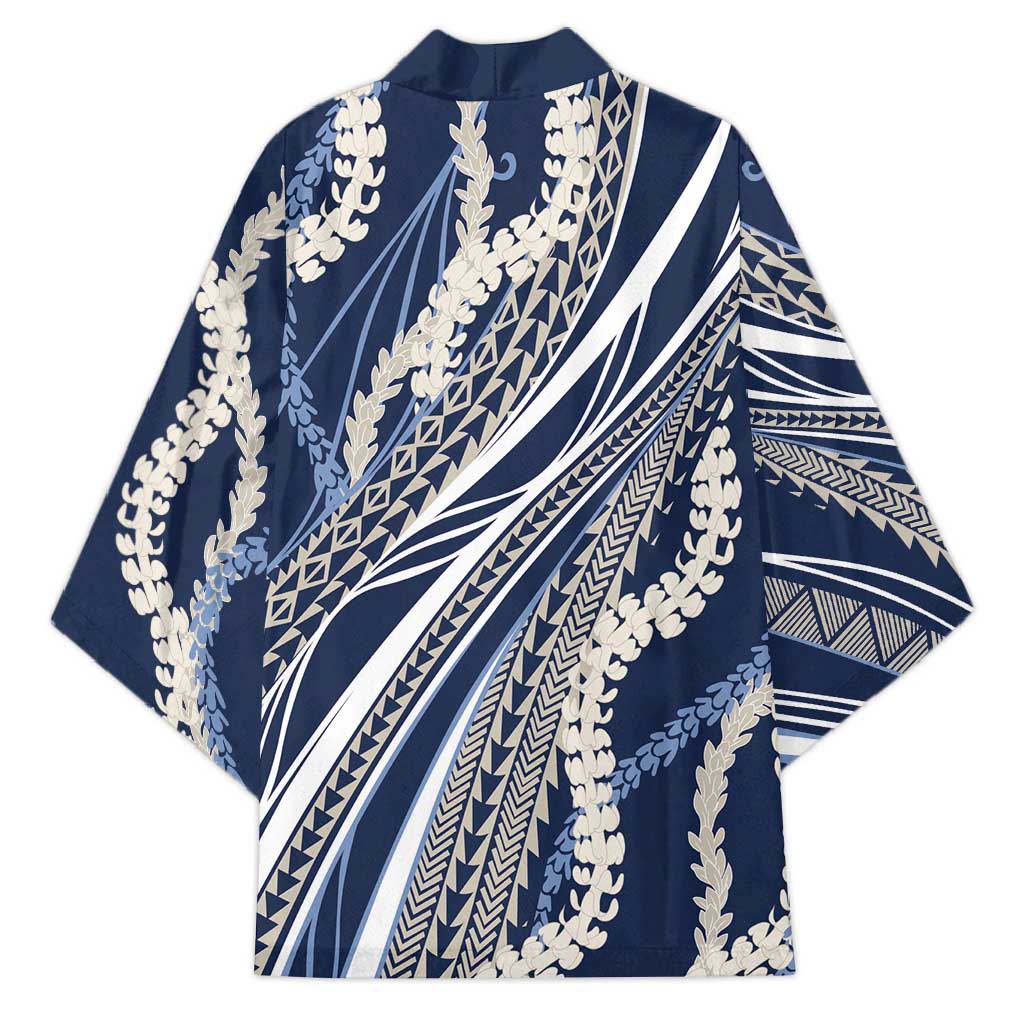 Polynesian Puakeniken Pikake Twisted Lei Kimono Navy Blue - Polynesian Pride
