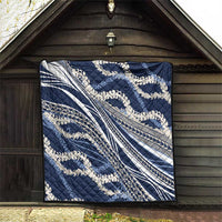 Polynesian Puakeniken Pikake Twisted Lei Quilt Navy Blue - Polynesian Pride