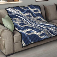 Polynesian Puakeniken Pikake Twisted Lei Quilt Navy Blue - Polynesian Pride