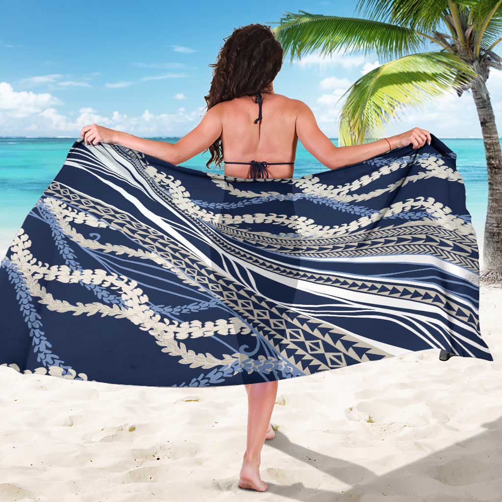 Polynesian Puakeniken Pikake Twisted Lei Sarong Navy Blue - Polynesian Pride