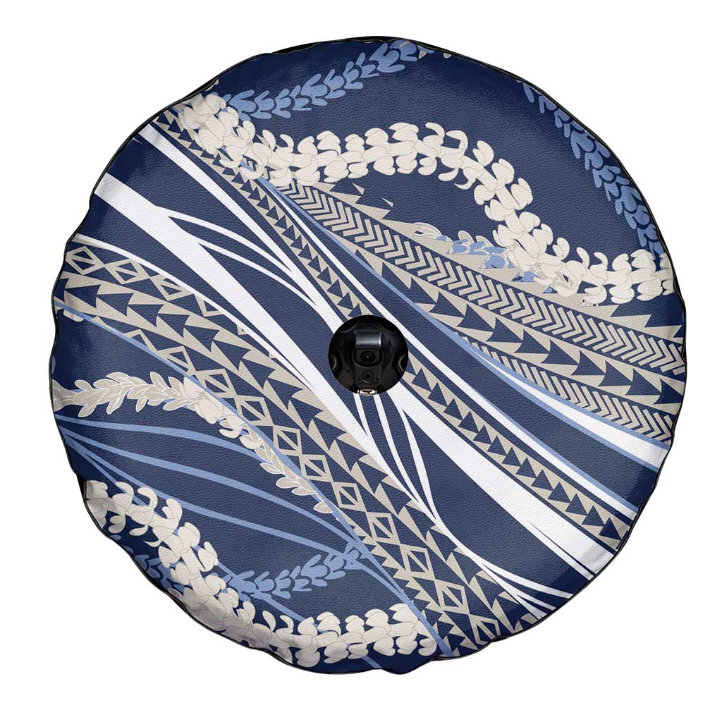 Polynesian Puakeniken Pikake Twisted Lei Spare Tire Cover Navy Blue - Polynesian Pride