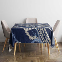 Polynesian Puakeniken Pikake Twisted Lei Tablecloth Navy Blue - Polynesian Pride