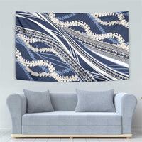Polynesian Puakeniken Pikake Twisted Lei Tapestry Navy Blue - Polynesian Pride