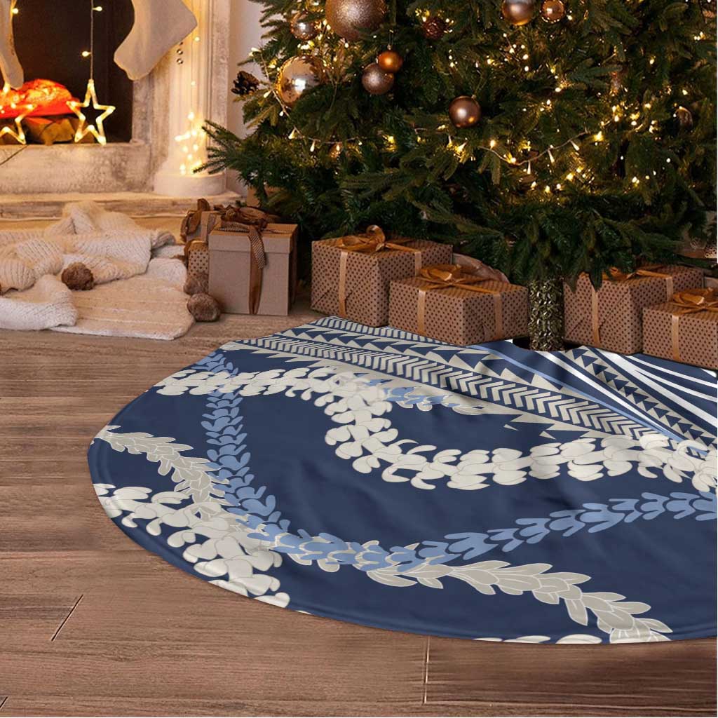 Polynesian Puakeniken Pikake Twisted Lei Tree Skirt Navy Blue - Polynesian Pride