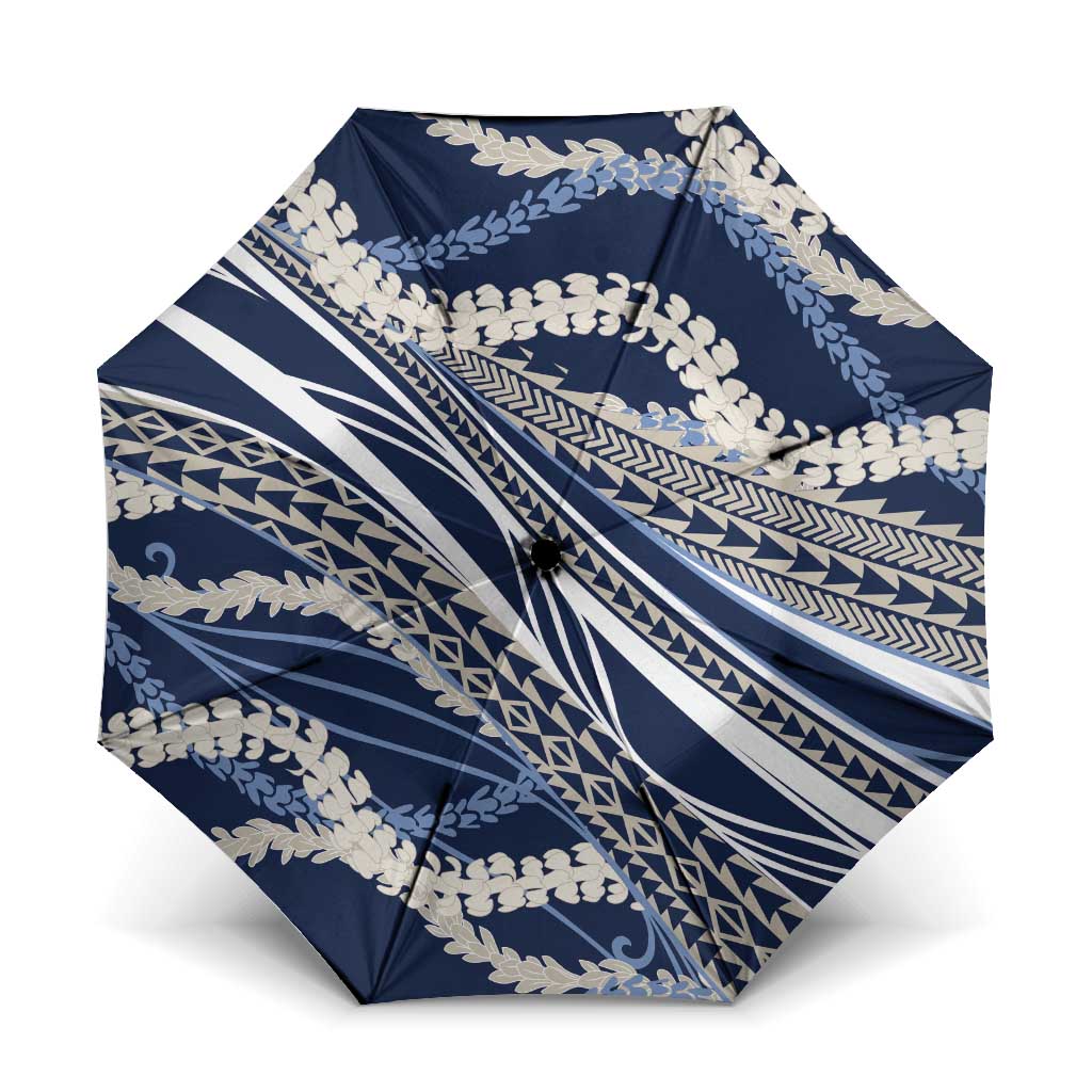 Polynesian Puakeniken Pikake Twisted Lei Umbrella Navy Blue - Polynesian Pride