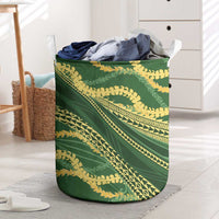 Polynesian Puakeniken Pikake Twisted Lei Laundry Basket Emerald - Polynesian Pride