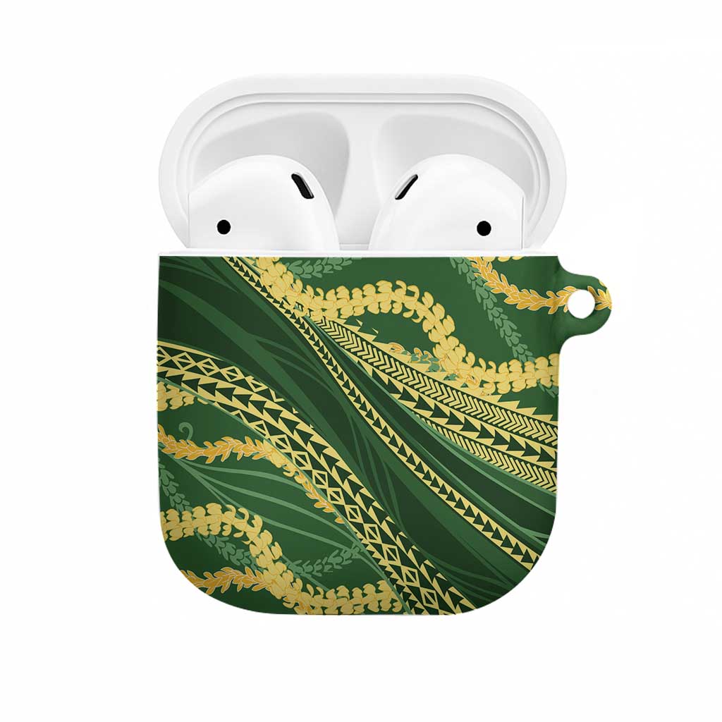 Polynesian Puakeniken Pikake Twisted Lei AirPods Case Emerald - Polynesian Pride