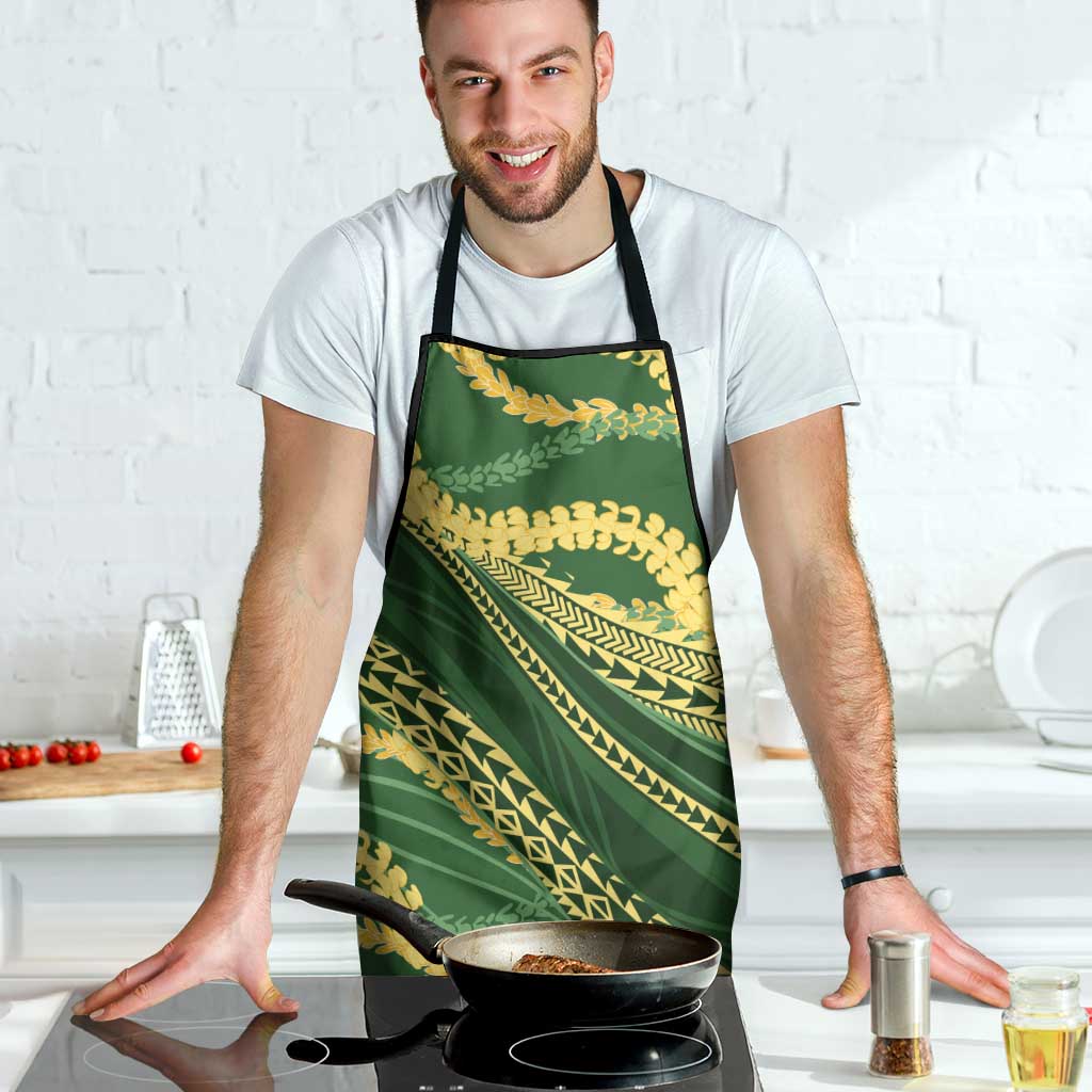 Polynesian Puakeniken Pikake Twisted Lei Apron Emerald - Polynesian Pride