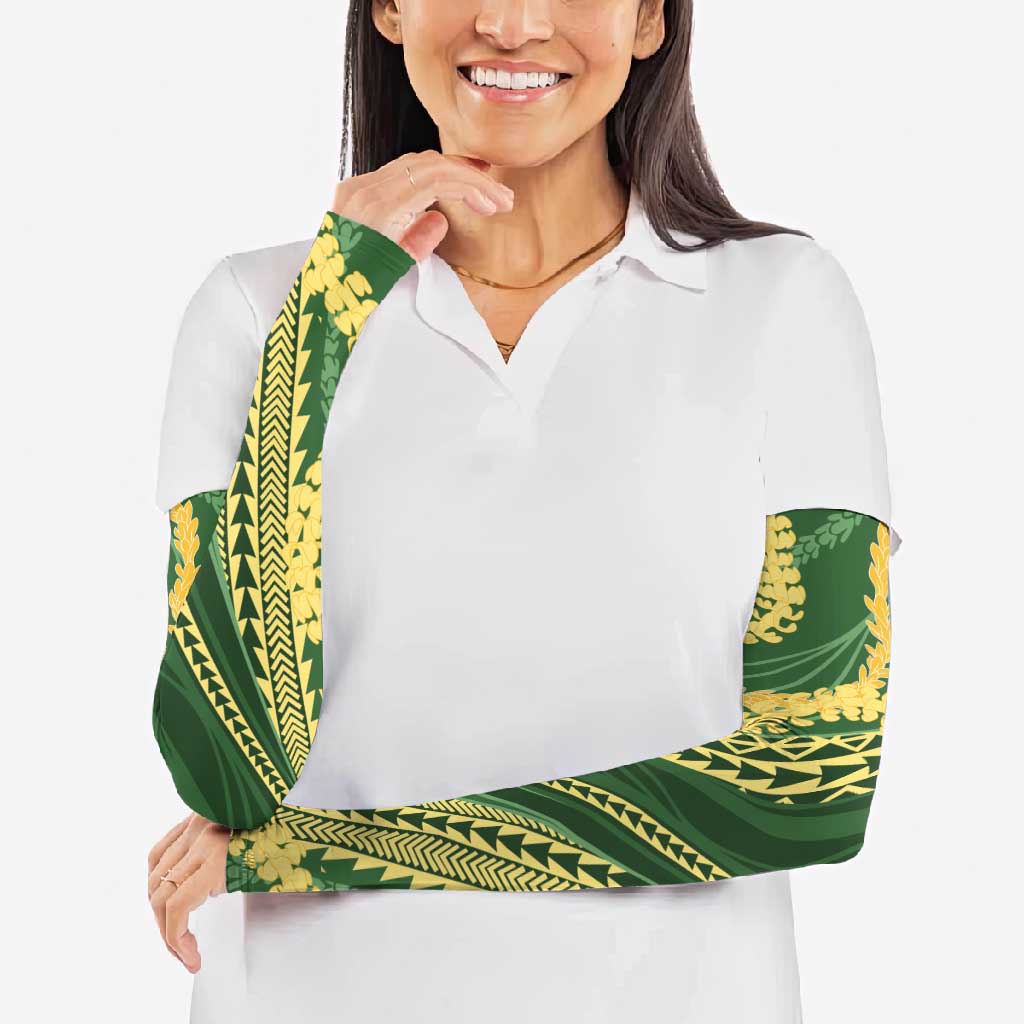 Polynesian Puakeniken Pikake Twisted Lei Arm Sleeves Emerald - Polynesian Pride