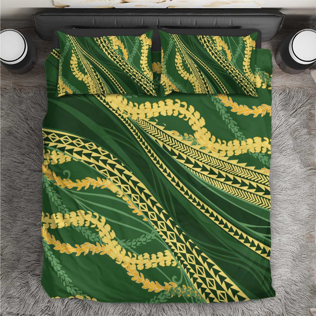 Polynesian Puakeniken Pikake Twisted Lei Bedding Set Emerald - Polynesian Pride