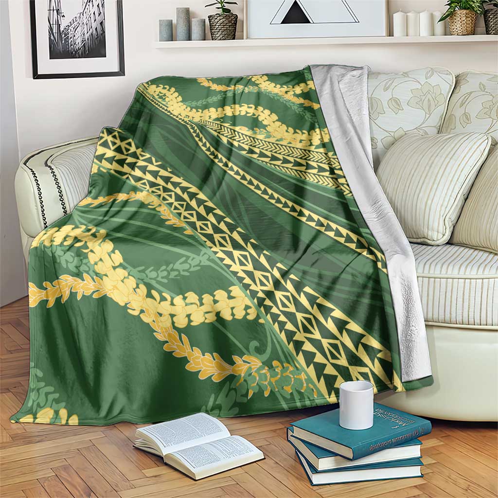 Polynesian Puakeniken Pikake Twisted Lei Blanket Emerald - Polynesian Pride
