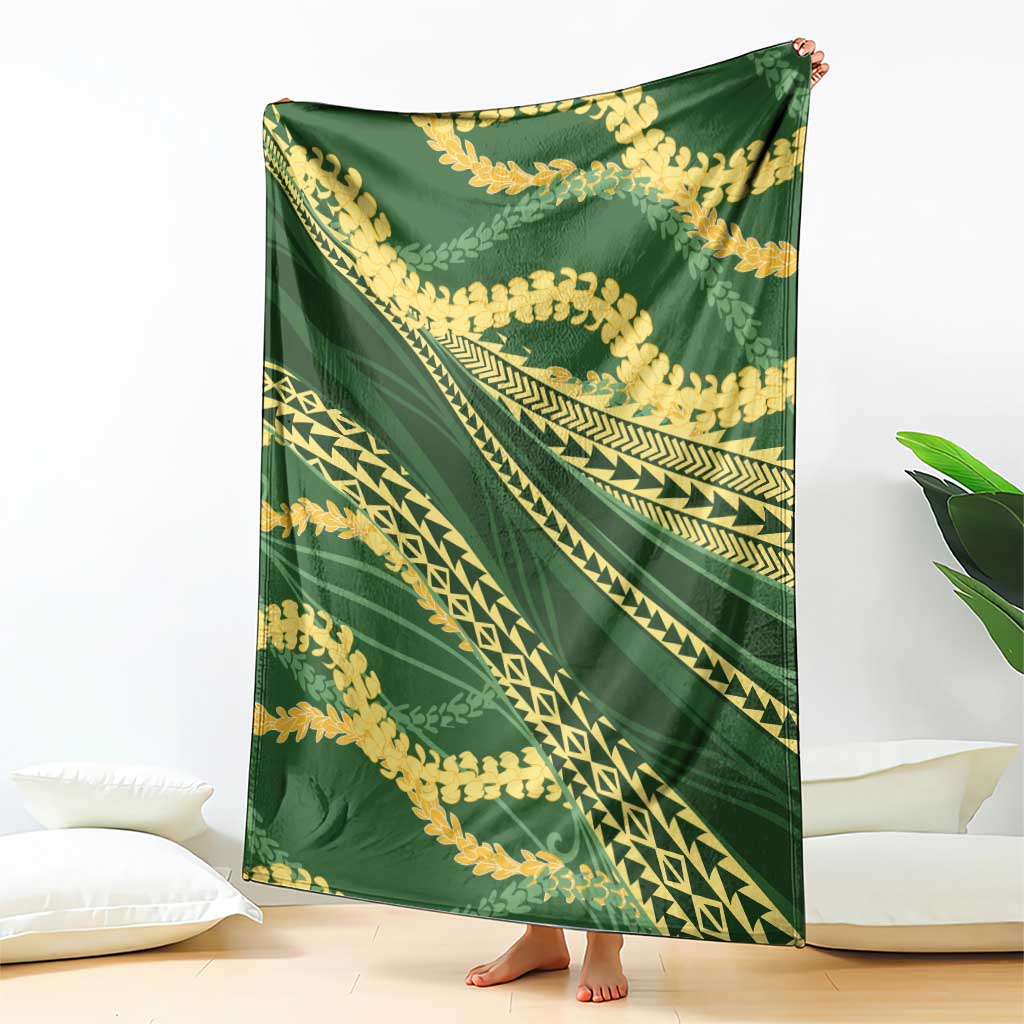 Polynesian Puakeniken Pikake Twisted Lei Blanket Emerald - Polynesian Pride