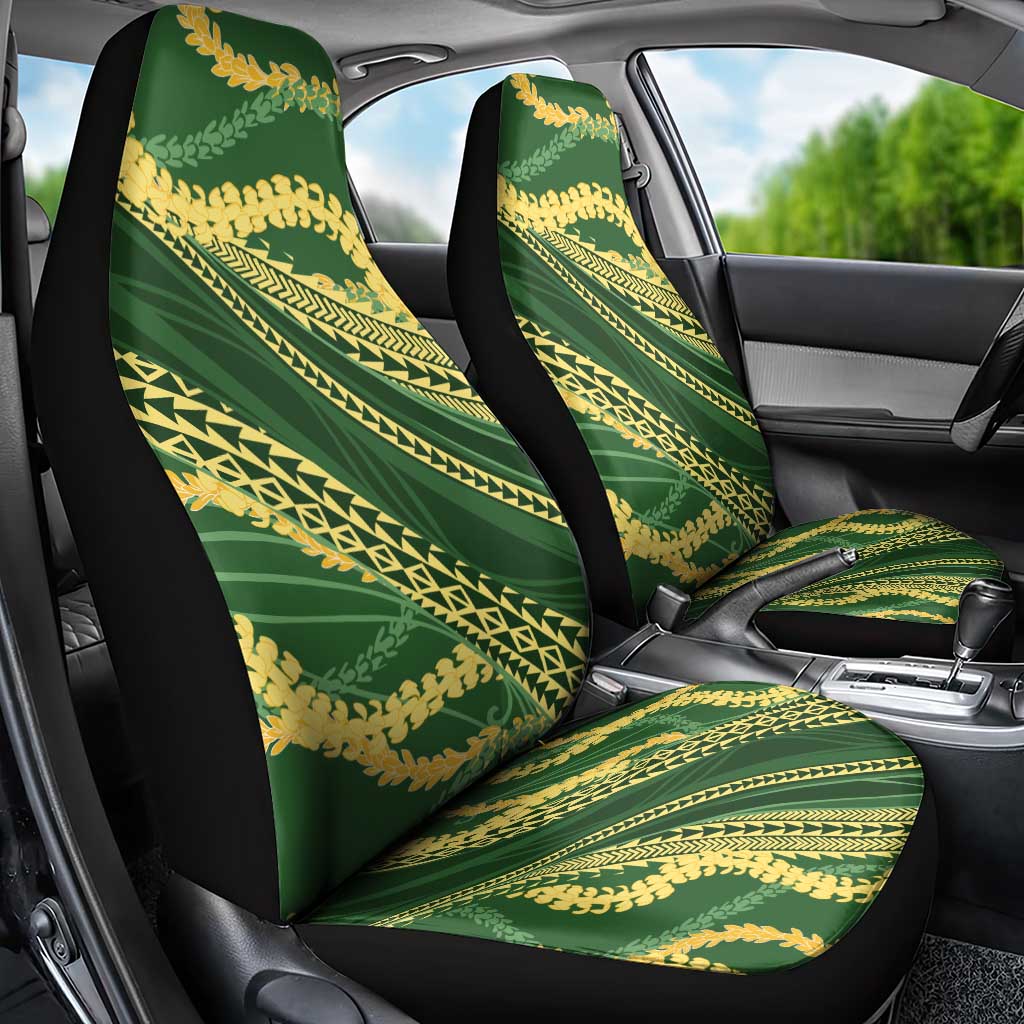 Polynesian Puakeniken Pikake Twisted Lei Car Seat Cover Emerald - Polynesian Pride