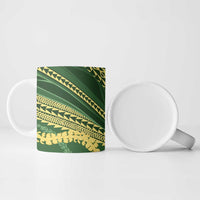 Polynesian Puakeniken Pikake Twisted Lei Ceramic Mug Emerald - Polynesian Pride
