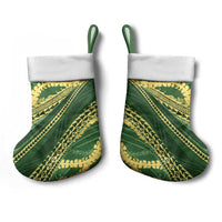 Polynesian Puakeniken Pikake Twisted Lei Christmas Stocking Emerald - Polynesian Pride