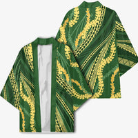 Polynesian Puakeniken Pikake Twisted Lei Kimono Emerald - Polynesian Pride