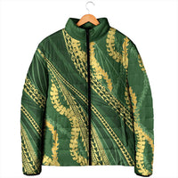Polynesian Puakeniken Pikake Twisted Lei Padded Jacket Emerald - Polynesian Pride