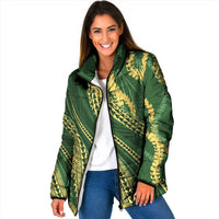 Polynesian Puakeniken Pikake Twisted Lei Padded Jacket Emerald - Polynesian Pride