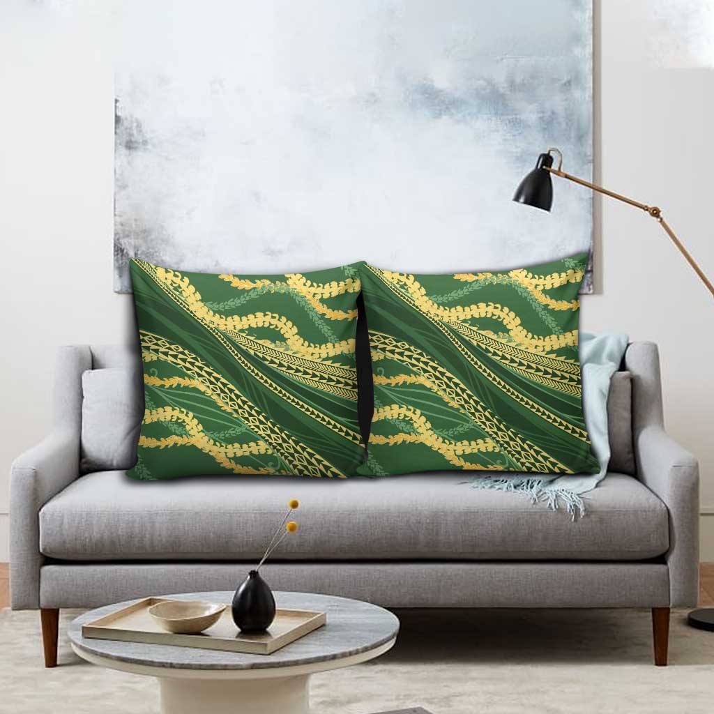 Polynesian Puakeniken Pikake Twisted Lei Pillow Cover Emerald - Polynesian Pride