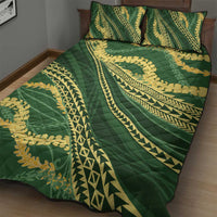 Polynesian Puakeniken Pikake Twisted Lei Quilt Bed Set Emerald - Polynesian Pride