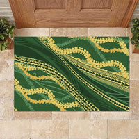 Polynesian Puakeniken Pikake Twisted Lei Rubber Doormat Emerald - Polynesian Pride