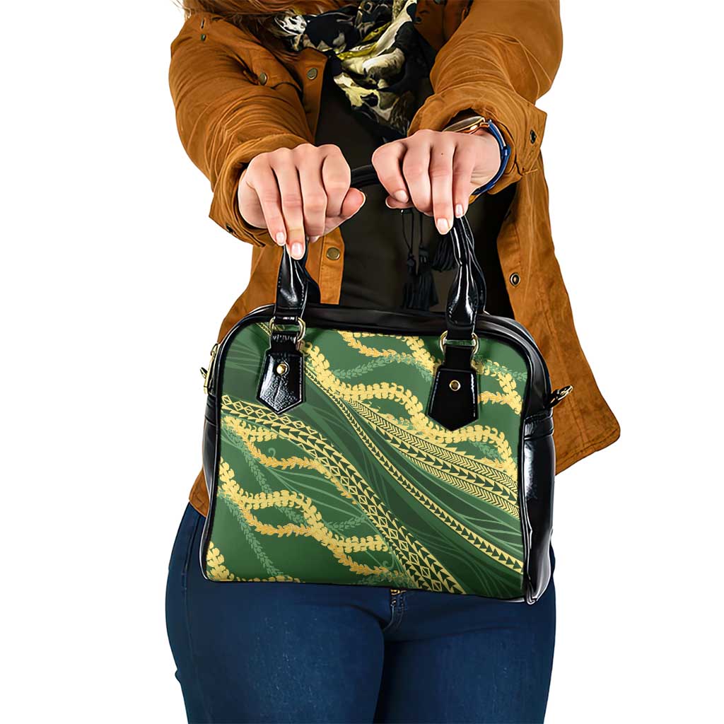 Polynesian Puakeniken Pikake Twisted Lei Shoulder Handbag Emerald - Polynesian Pride
