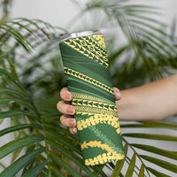 Polynesian Puakeniken Pikake Twisted Lei Skinny Tumbler Emerald - Polynesian Pride