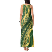 Polynesian Puakeniken Pikake Twisted Lei Tank Maxi Dress Emerald - Polynesian Pride