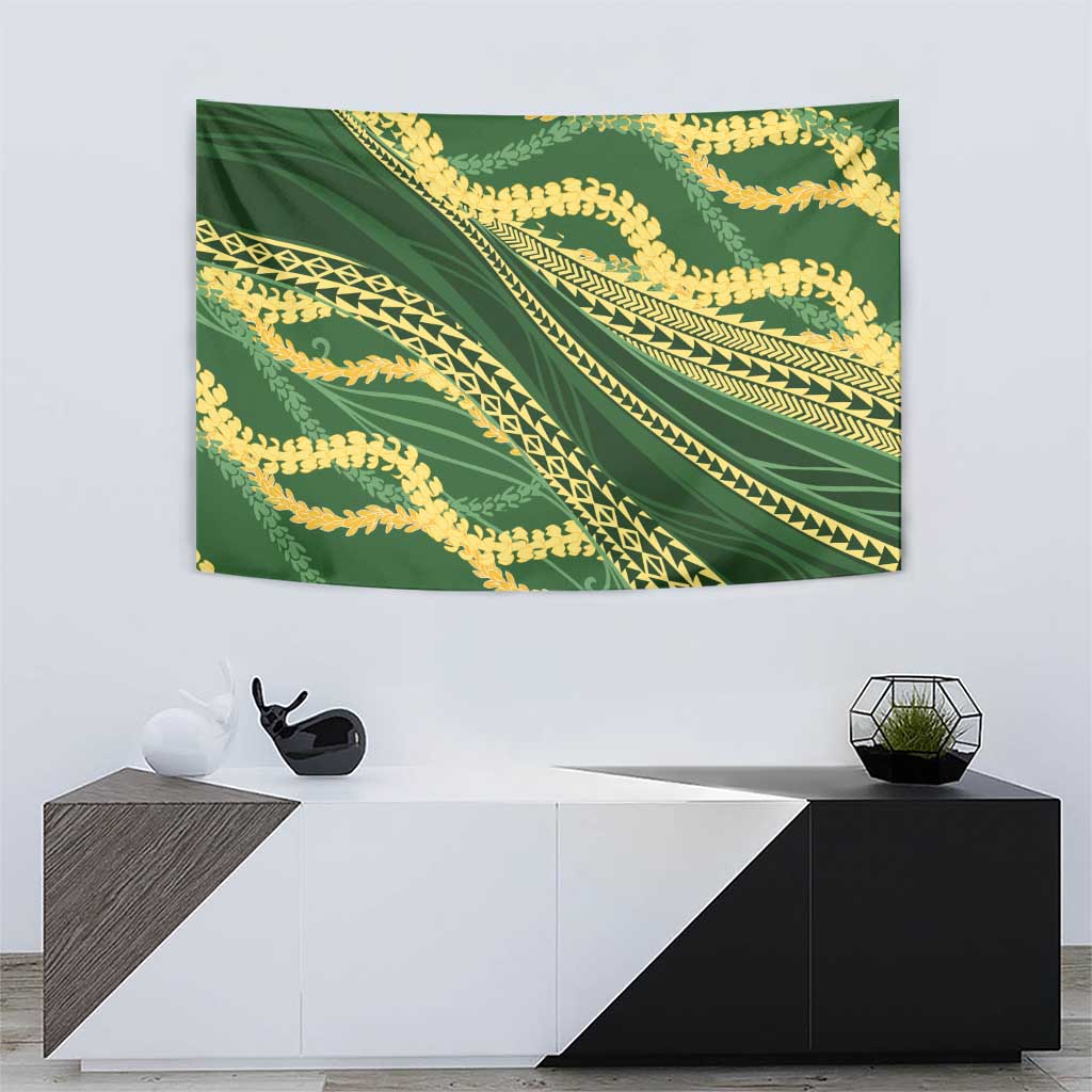 Polynesian Puakeniken Pikake Twisted Lei Tapestry Emerald - Polynesian Pride