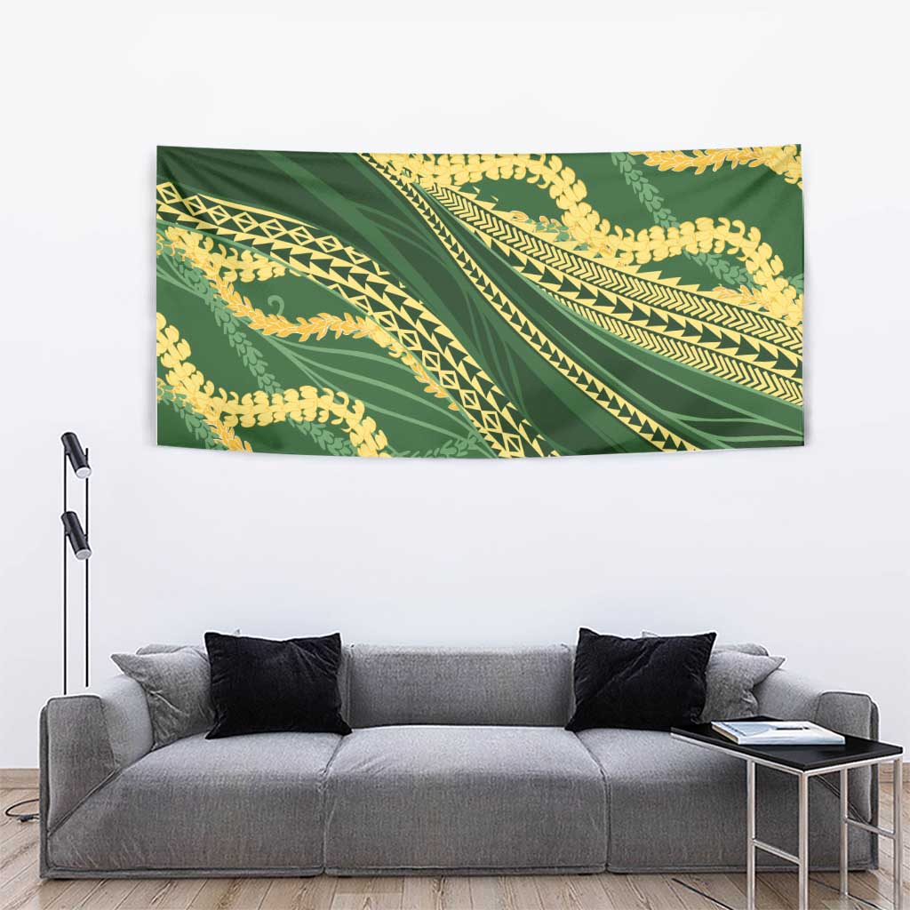 Polynesian Puakeniken Pikake Twisted Lei Tapestry Emerald - Polynesian Pride