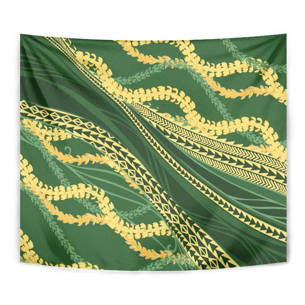 Polynesian Puakeniken Pikake Twisted Lei Tapestry Emerald - Polynesian Pride