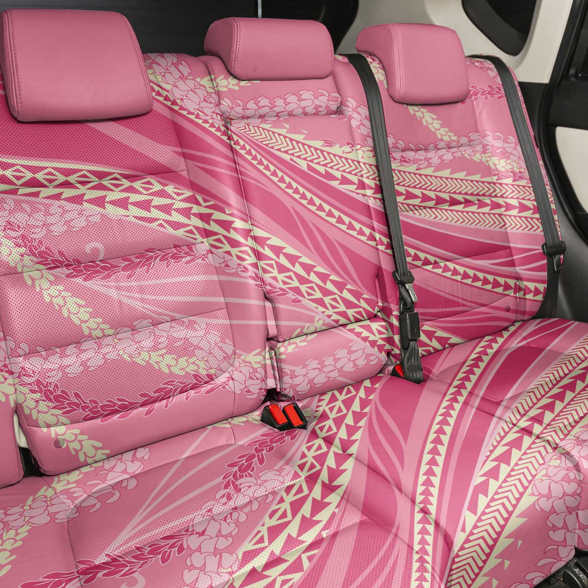 Polynesian Puakeniken Pikake Twisted Lei Back Car Seat Cover Rose Pink - Polynesian Pride